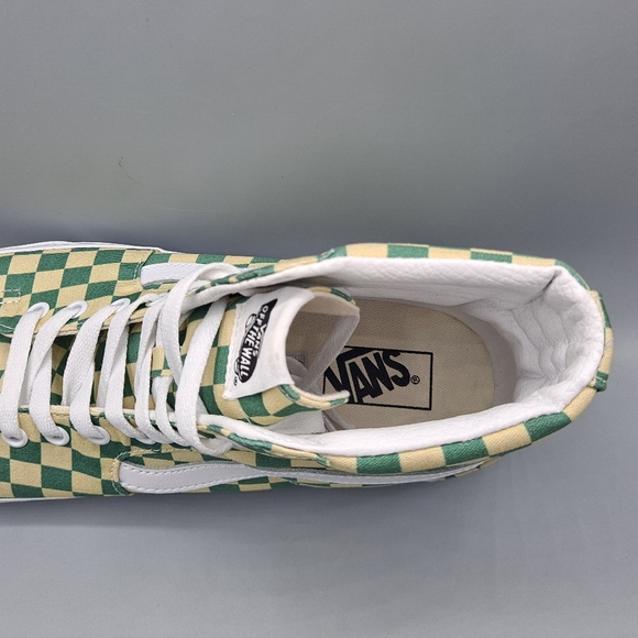 New Vans Sk8-Hi Top Checkerboard Light Green and White Canvas Men's Size 11 - Picture 7 of 9